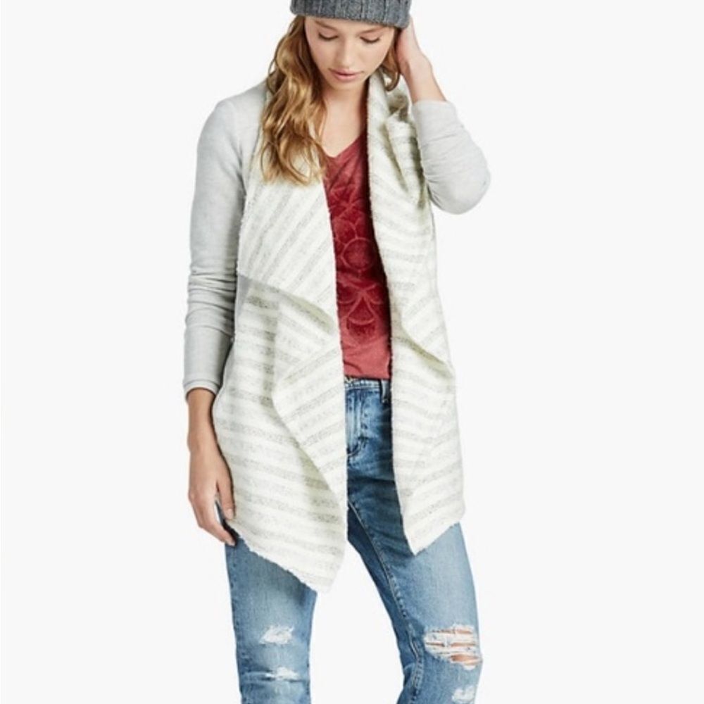 Lucky‎ Brand Drape Front Textured Cardigan Sweater Size Large